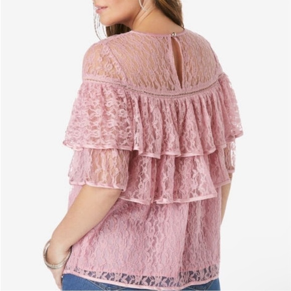 NWT Plus Size Tiered Lace Shirt 22W - Picture 2 of 9